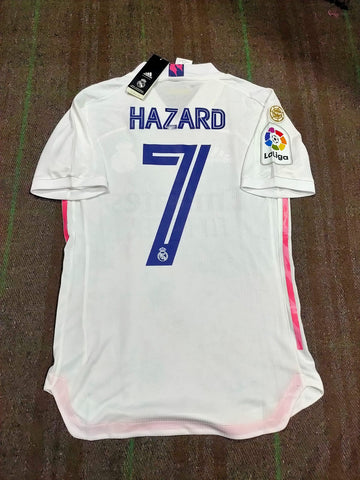 Printed: Hazard-7 Real Madrid Home T-shirt 20/21, Authentic Quality with Laliga badges