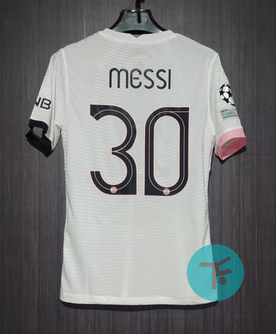 Printed: Messi-30 PSG Away T-shirt 21/22, Showroom Quality with UCL badges