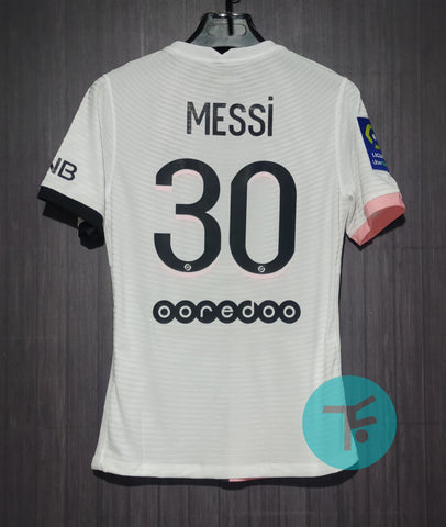 Printed: Messi-30 PSG Away T-shirt 21/22, Authentic Quality with Ligue 1 badge