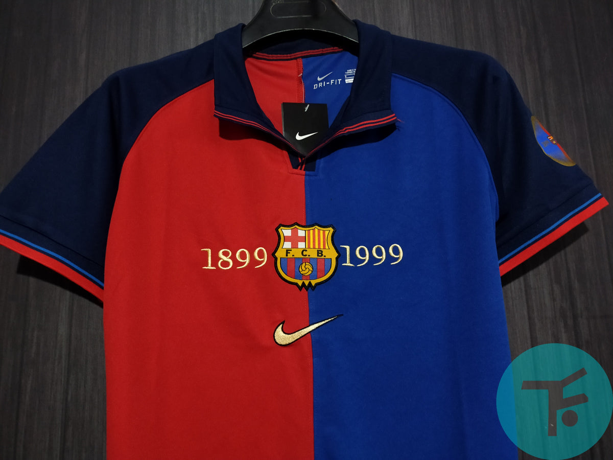 【正規品】バルセロナ 1999年記念シャツ RIVALDO 11 L パッチあり Rivaldo 11 x Barcelona Home 1899/99 Classic Retro – The Football