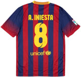 A. Iniesta 8 x Barcelona Home 2013/14 Classic Retro - Authentic Quality