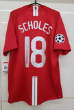 Manchester United 2007/09 Classic Home Final Winning Retro with Scholes 18 print