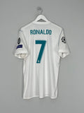 Ronaldo 7 x Real Madrid 2017/18 Classic Home Retro with Final Print