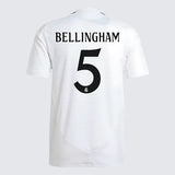 Bellingham 5 x Real Madrid Home T-shirt 24/25, Authentic Quality