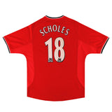 Scholes 18 x Manchester United 2000/02 Classic Home Retro