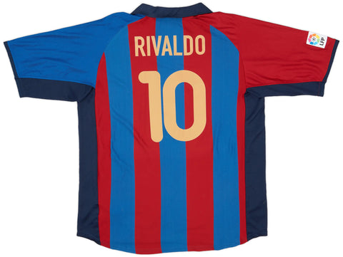 Rivaldo 10 x Barcelona Home 2001/02 Classic Retro