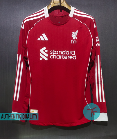 Full Hand : Liverpool Home T-shirt 25/26, Authentic Quality in EPL Font