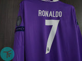 Ronaldo 7 x Real Madrid 2016/17 Classic Away Retro in Full sleeves