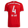 De Ligt 4 x Bayern Munich Home T-shirt 22/23, Authentic Quality