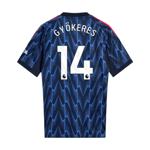 Gyokeres 14 x Arsenal Away T-shirt 25/26, Authentic Quality in EPL Font