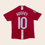 Manchester United 2007/09 Classic Home Final Winning Retro with Rooney 10 print