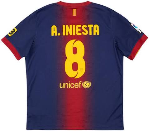 【激レア】FC Barcelona A.INIESTA 8 ユニフォーム A. Iniesta 8 Barcelona Home 2012/13 Retro Jersey | Authentic