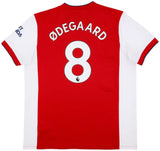Odegaard 8 x Arsenal Home T-shirt 21/22, Authentic Quality with EPL Font
