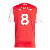 Odegaard 8 x Arsenal Home T-shirt 25/26, Showroom Quality in EPL Font