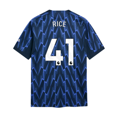 Rice 41 x Arsenal Away T-shirt 25/26, Authentic Quality in EPL Font