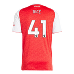 Rice 41 x Arsenal Home T-shirt 25/26, Showroom Quality in EPL Font