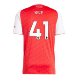 Rice 41 x Arsenal Home T-shirt 25/26, Showroom Quality in EPL Font