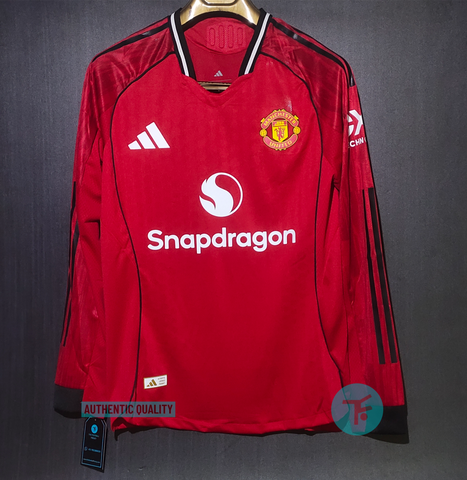 FULL HAND : Manchester United Home T-shirt 25/26, Authentic Quality with EPL Font