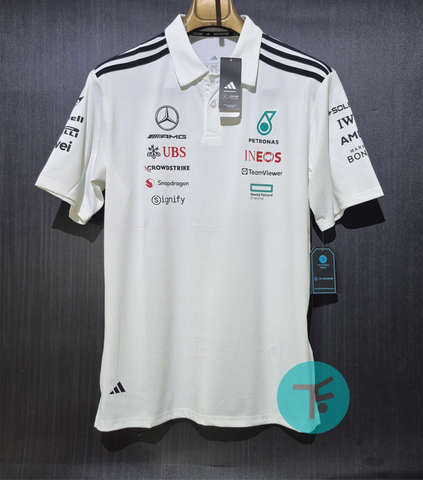 Mercedes AMG Petronas F1 2025 Team Polo - White