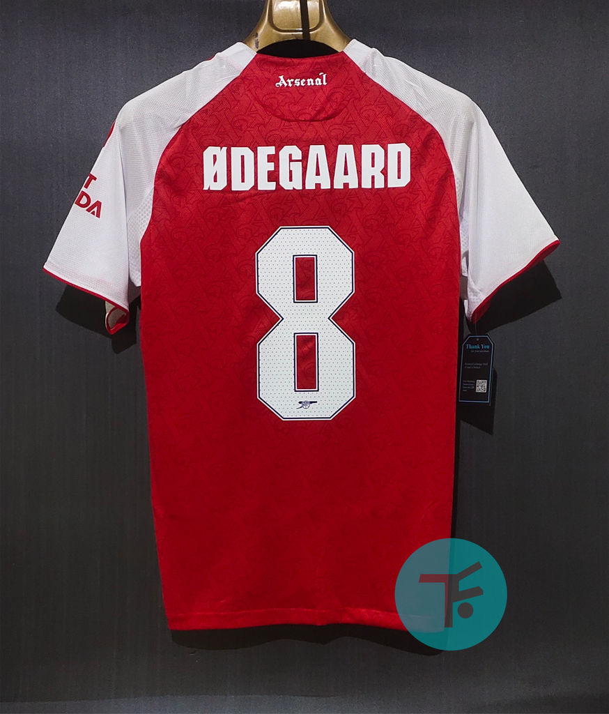 Odegaard 8 x Arsenal Home T-shirt 25/26, Showroom Quality in EPL