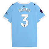 Ruben 3 x Manchester City Home T-shirt 25/26, Authentic Quality