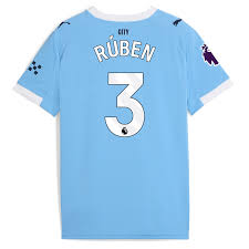 Ruben 3 x Manchester City Home T-shirt 25/26, Authentic Quality