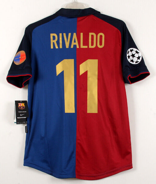 【正規品】バルセロナ 1999年記念シャツ RIVALDO 11 L パッチあり Rivaldo 11 x Barcelona Home 1899/99 Classic Retro – The Football
