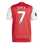 Saka 7 x Arsenal Home T-shirt 25/26, Authentic Quality in EPL Font