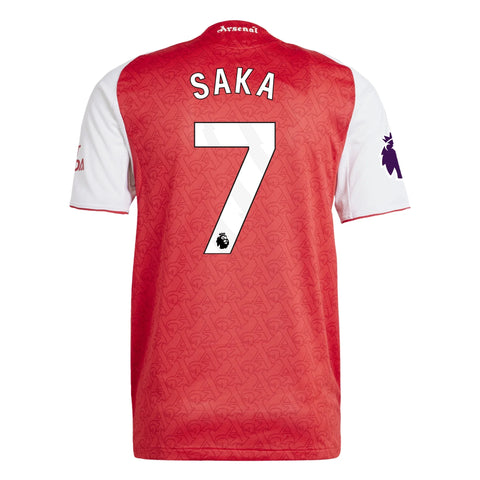 Saka 7 x Arsenal Home T-shirt 25/26, Authentic Quality in EPL Font