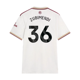 Zubimendi 36 x Arsenal Third T-shirt 25/26, Showroom Quality in EPL Font