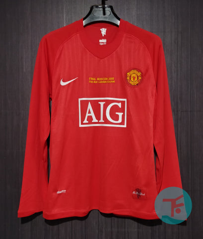 Manchester United 2007-08 Classic Home Retro in Full sleeves
